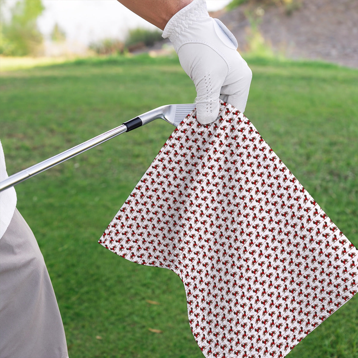 French Bulldog Holiday Golf Towels, Christmas Dog Pattern Golf Towel, Festive Golf Gift for Golfers
