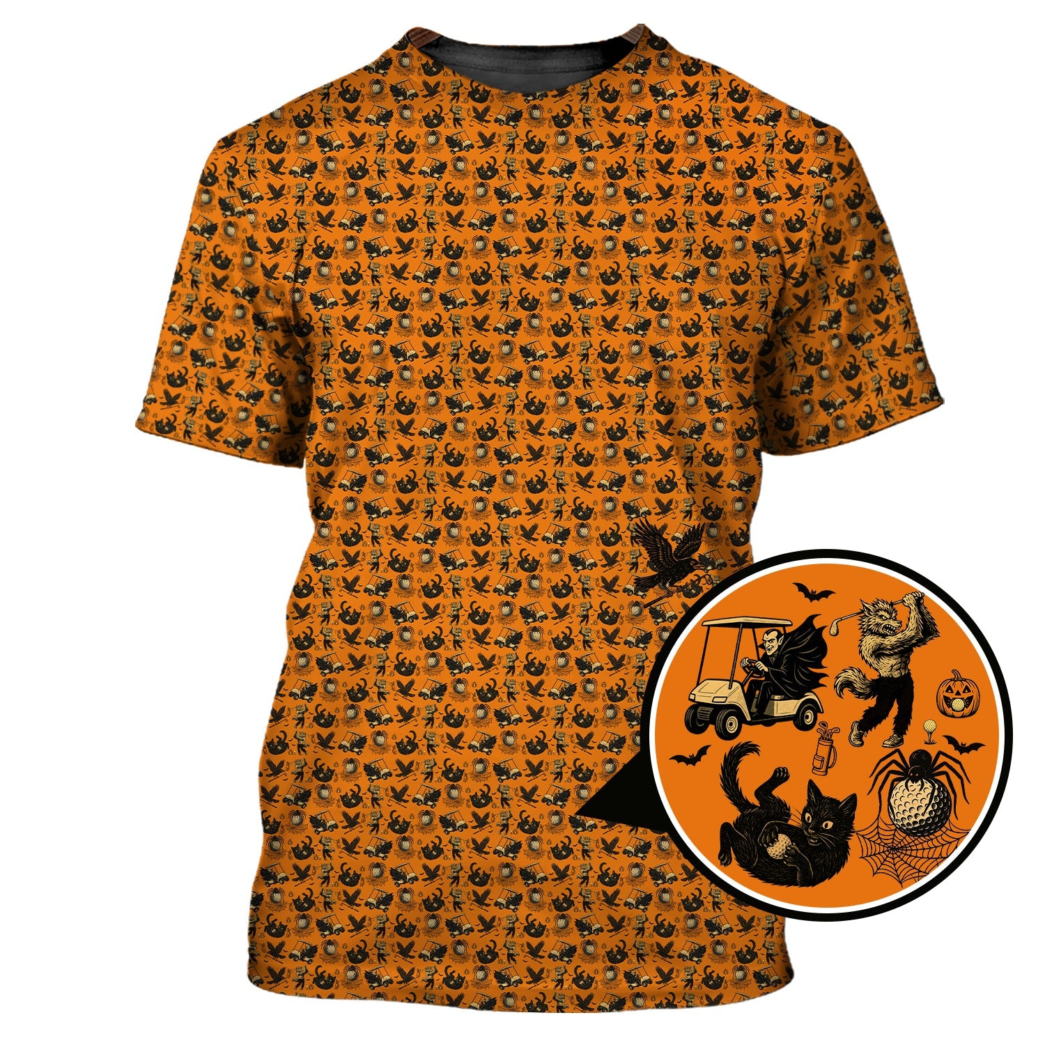 Funny Pattern Golf Shirt, Halloween Golf Shirt For Golfer, Golf Gift For Men