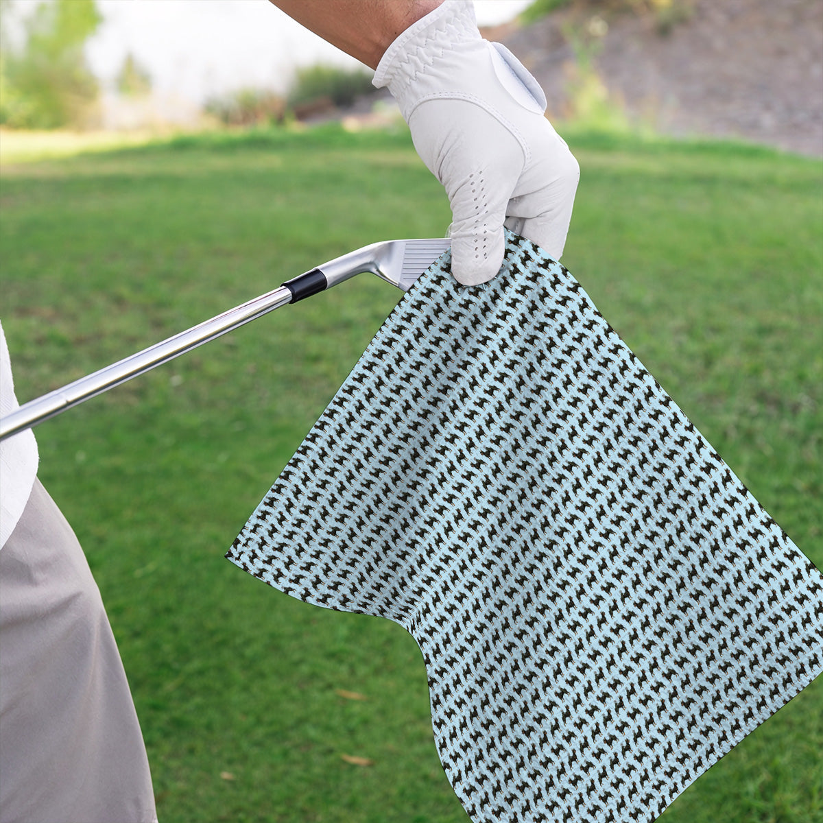 Doberman Golf Towels, Crazy Doberman Pattern Golf Towel, Dog Lover Golf Gift