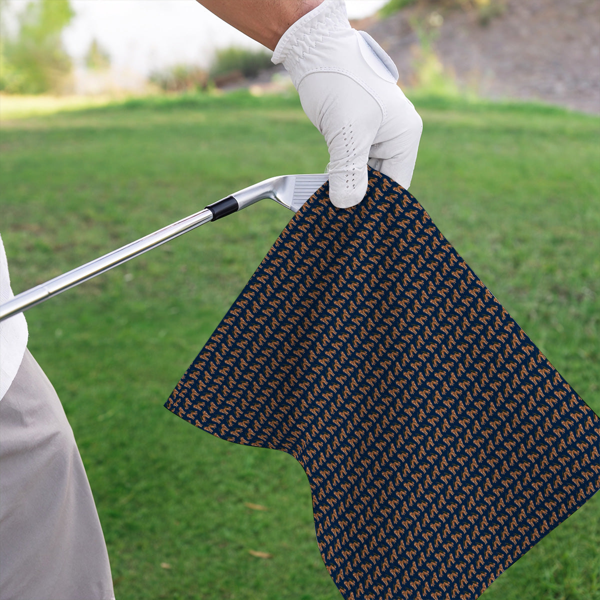 Goldendoodle Golf Towels, Funny Golfing Doodle Dog Pattern Golf Towel, Golf Gift For Golfers