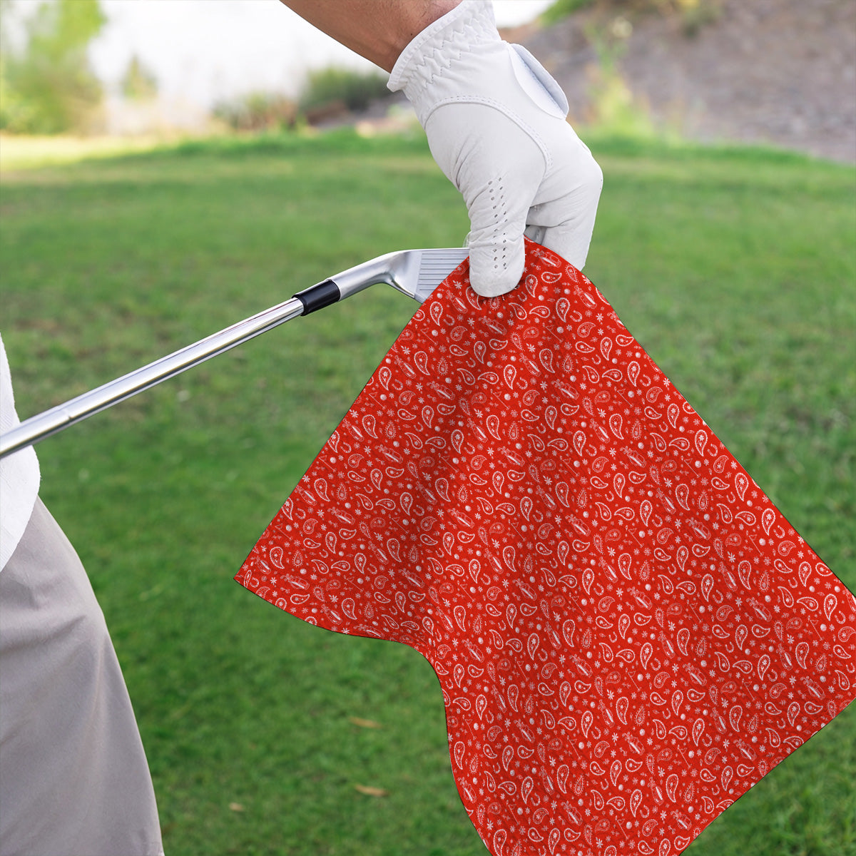 Cowgirl Paisley Pattern Golf Towels, Pink Western Golf Towel, Cute Paisley Golf Gift For Golfers