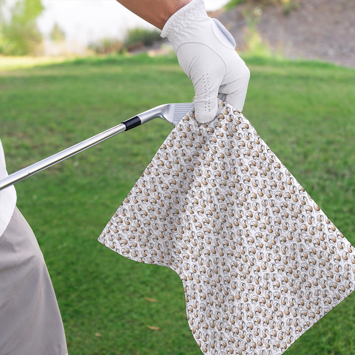 Shih Tzu Golf Towel, Cute Shih Tzu Pattern Golf Towel, Crazy Golf Gift For Dog Lover