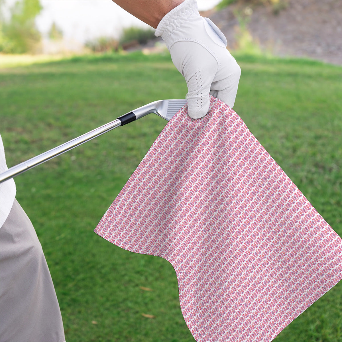 Pink Cowgirl Golf Towels, Western Cowboy Boots Pattern Golf Towel, Crazy Golf Gift For Golfers