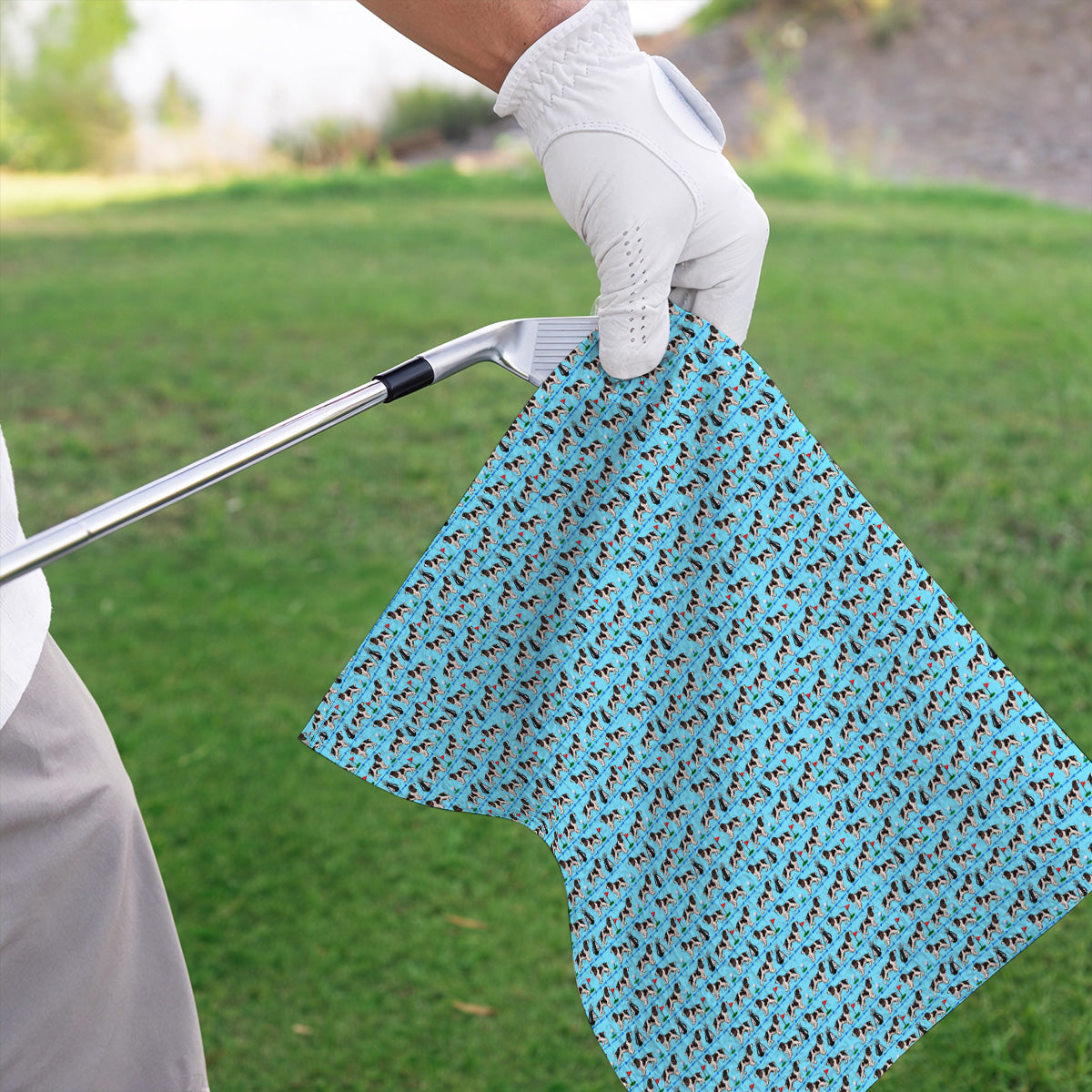 English Springer Spaniel Golf Towels, Crazy Pattern Golf Towel For Dog Lovers, Golf Gift For Golfer