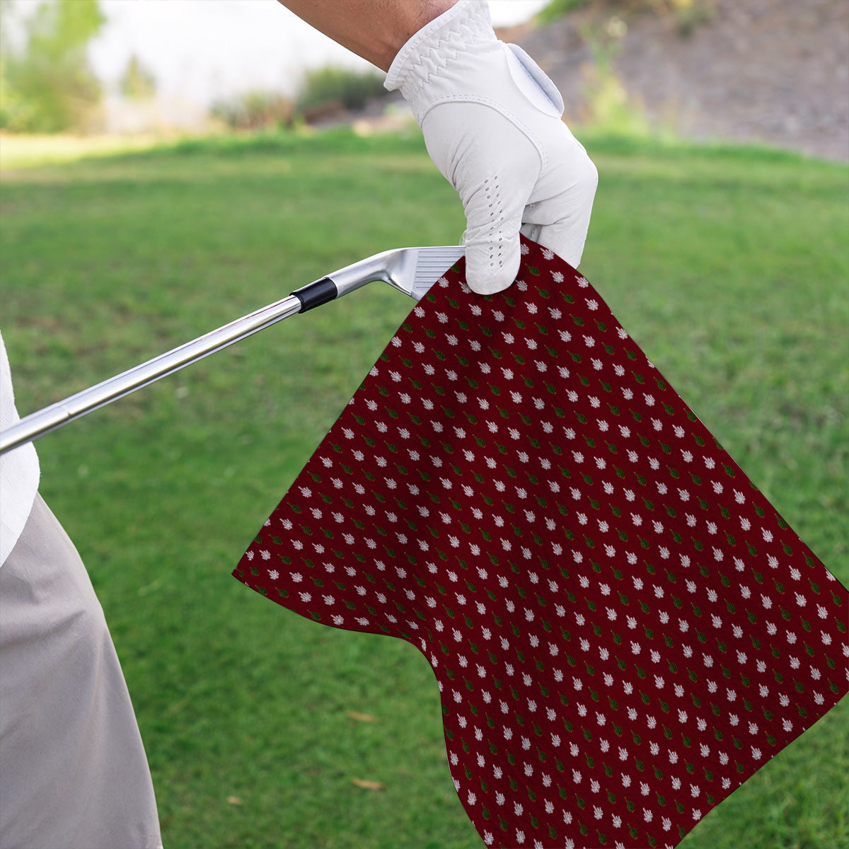 Christmas Tree Pattern Golf Towels, Xmas Golf Towel, Funny Golf Gift For Golfer