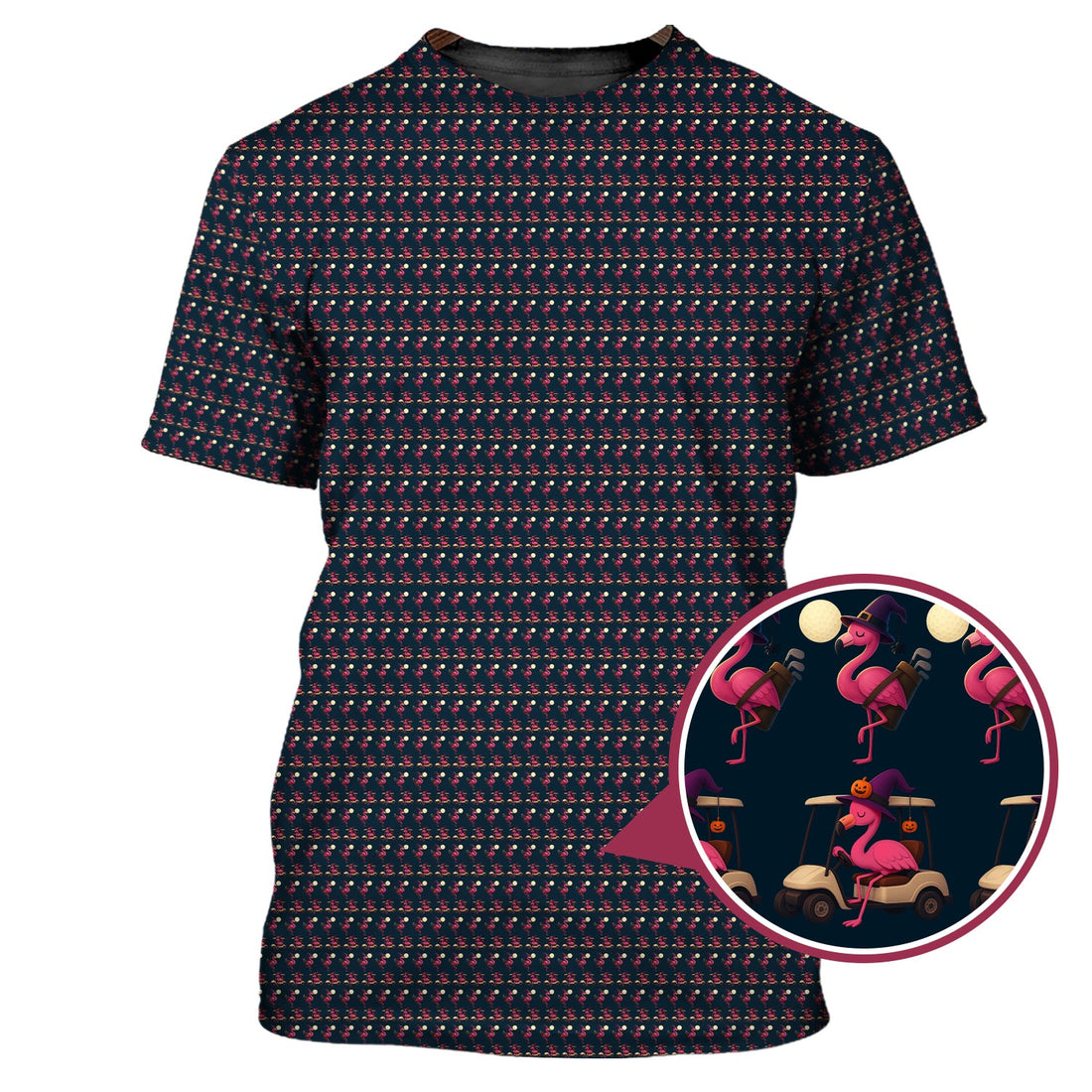 Flamingo Golf Shirt, Halloween Golf Shirt, Funny Pattern Golf Shirt For Golfer
