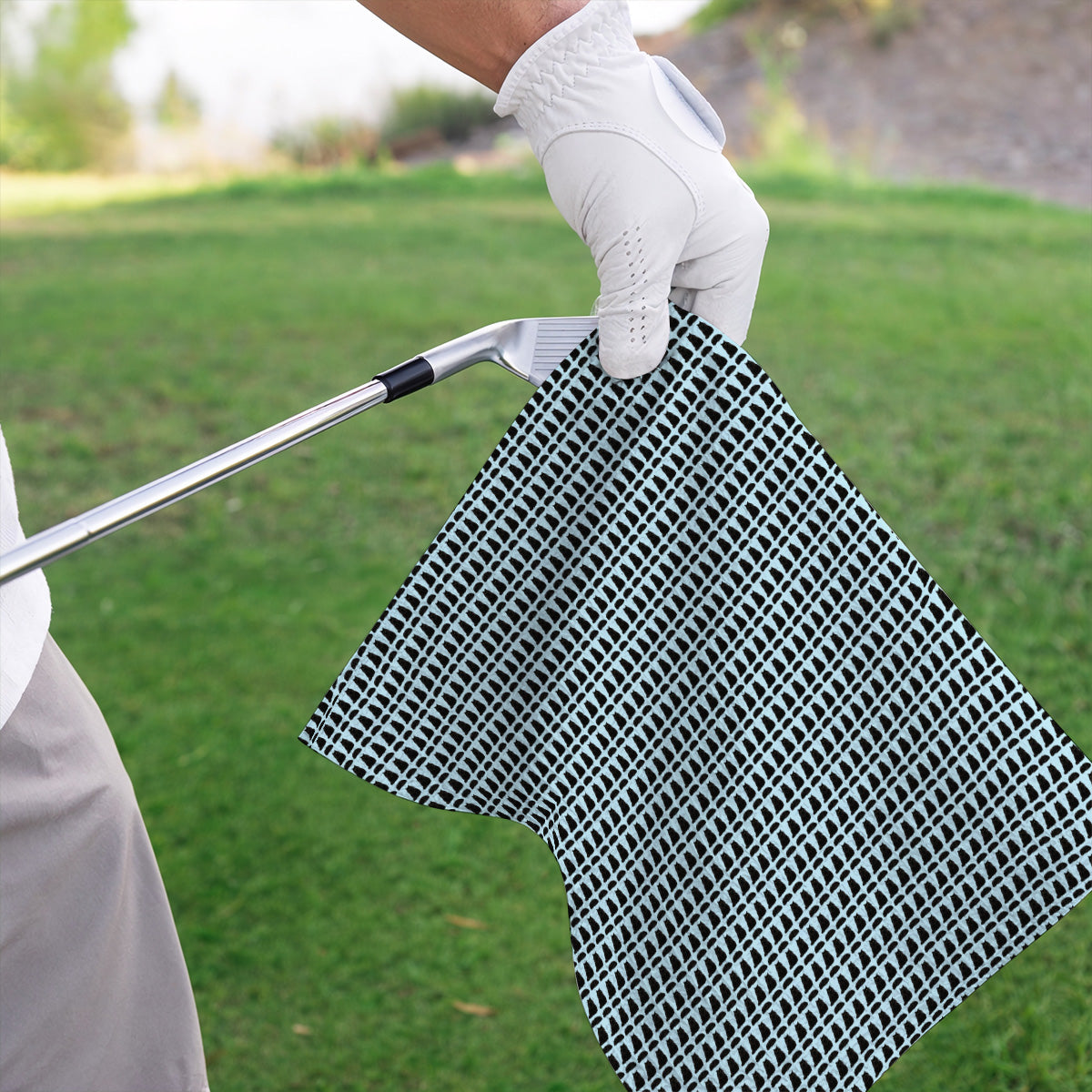 Black Persian Cat Golf Towel, Cute Black Persian Pattern Golf Towels, Golf Gift for Cat Lovers