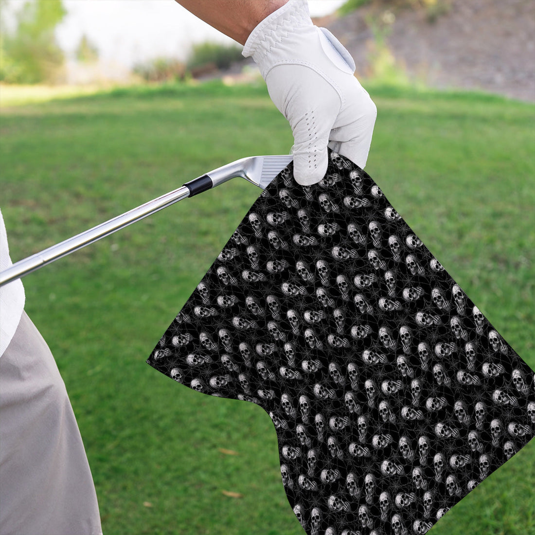 Crazy Skull Pattern Golf Towel, Skeleton Golf Towels, Unique Golf Gift For Golfer