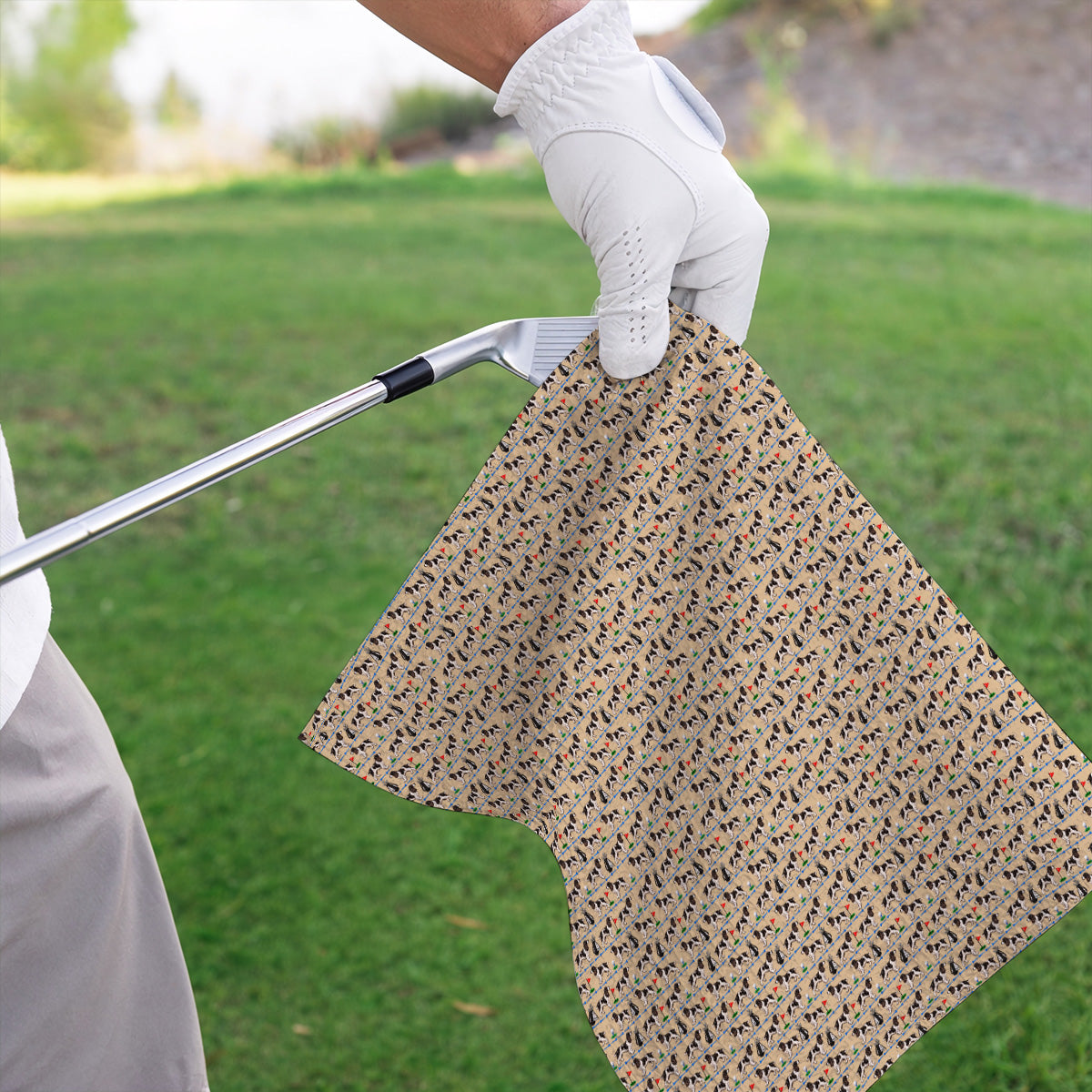 English Springer Spaniel Golf Towels, Crazy Pattern Golf Towel For Dog Lovers, Golf Gift For Golfer
