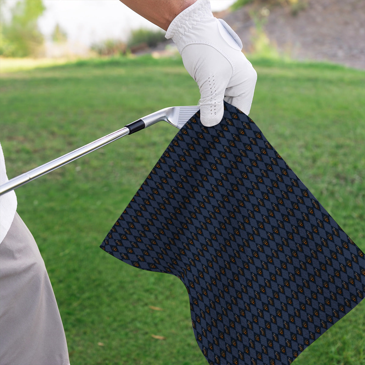Rottweiler Argyle Pattern Golf Towel, Crazy Rottweiler Golf Towels, Dog Lover Golf Gift