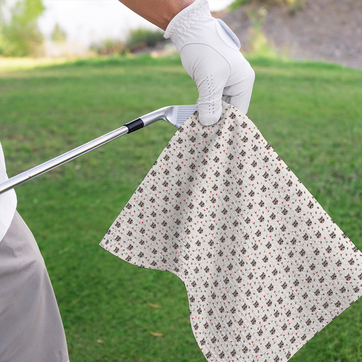 Funny Raccoon Golf Towels, Raccoon Pattern Golf Towel, Golf Gift For Golfers