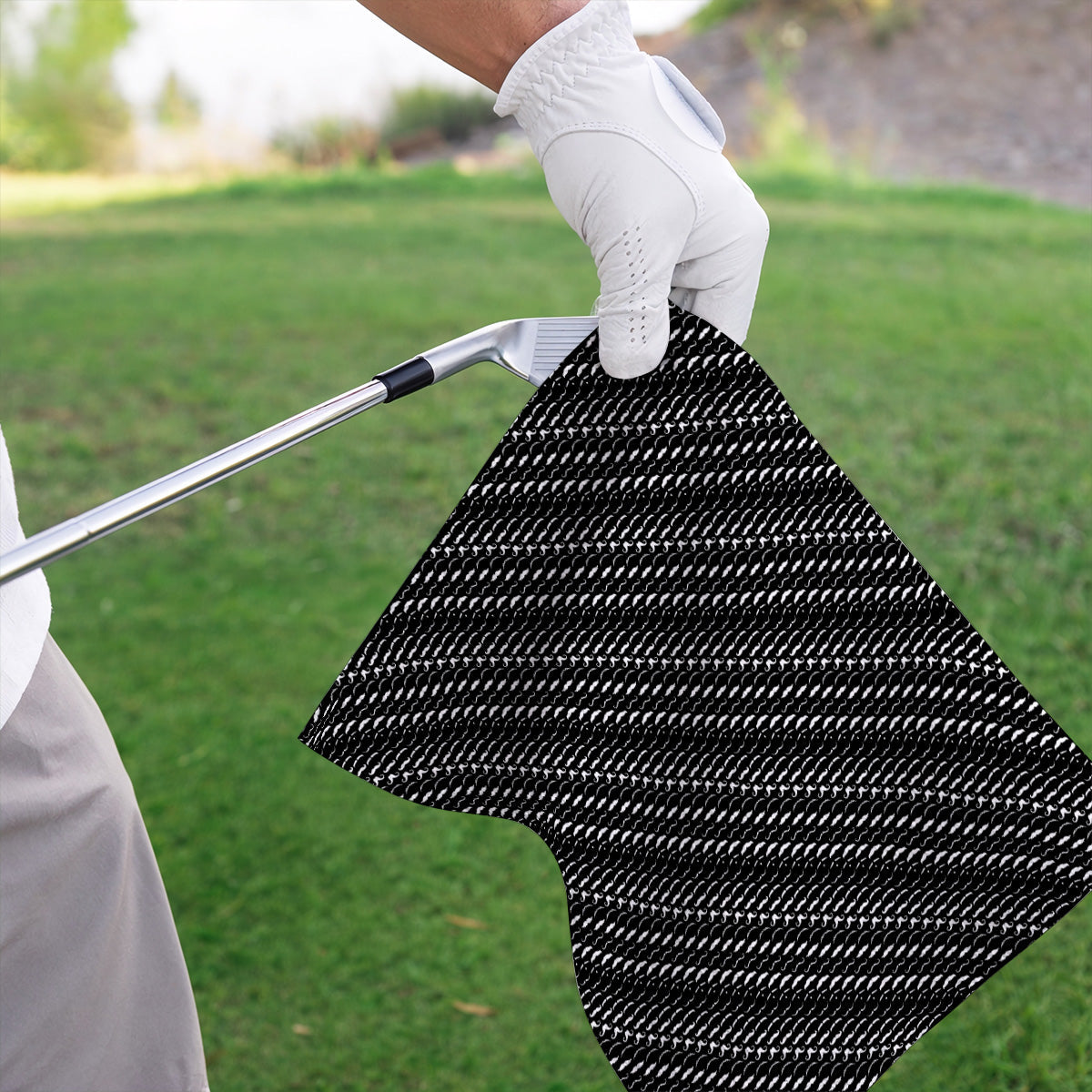 Funny Mustache Golf Towels, Movember Pattern Golf Towel, Golf Gift for Golfers