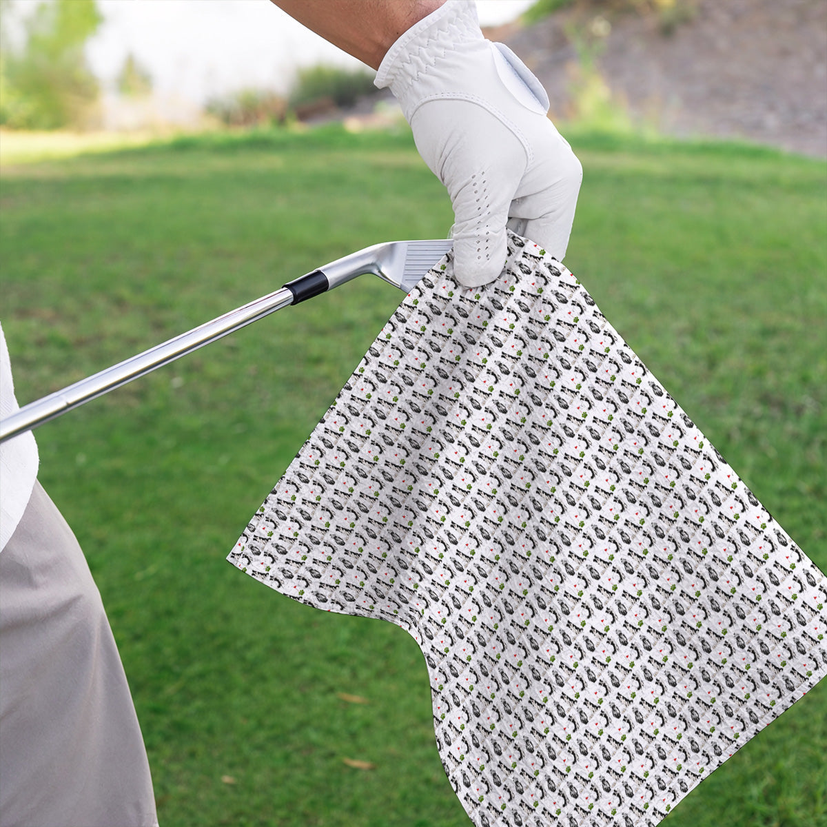 Border Collie Golf Towel, Border Collie Pattern Golf Towels for Dog Lovers, Funny Golf Gift for Golfer