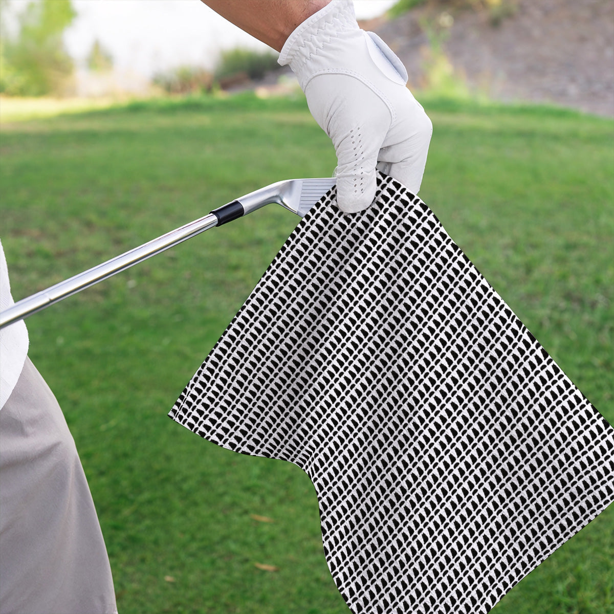 Black Persian Cat Golf Towel, Cute Black Persian Pattern Golf Towels, Golf Gift for Cat Lovers