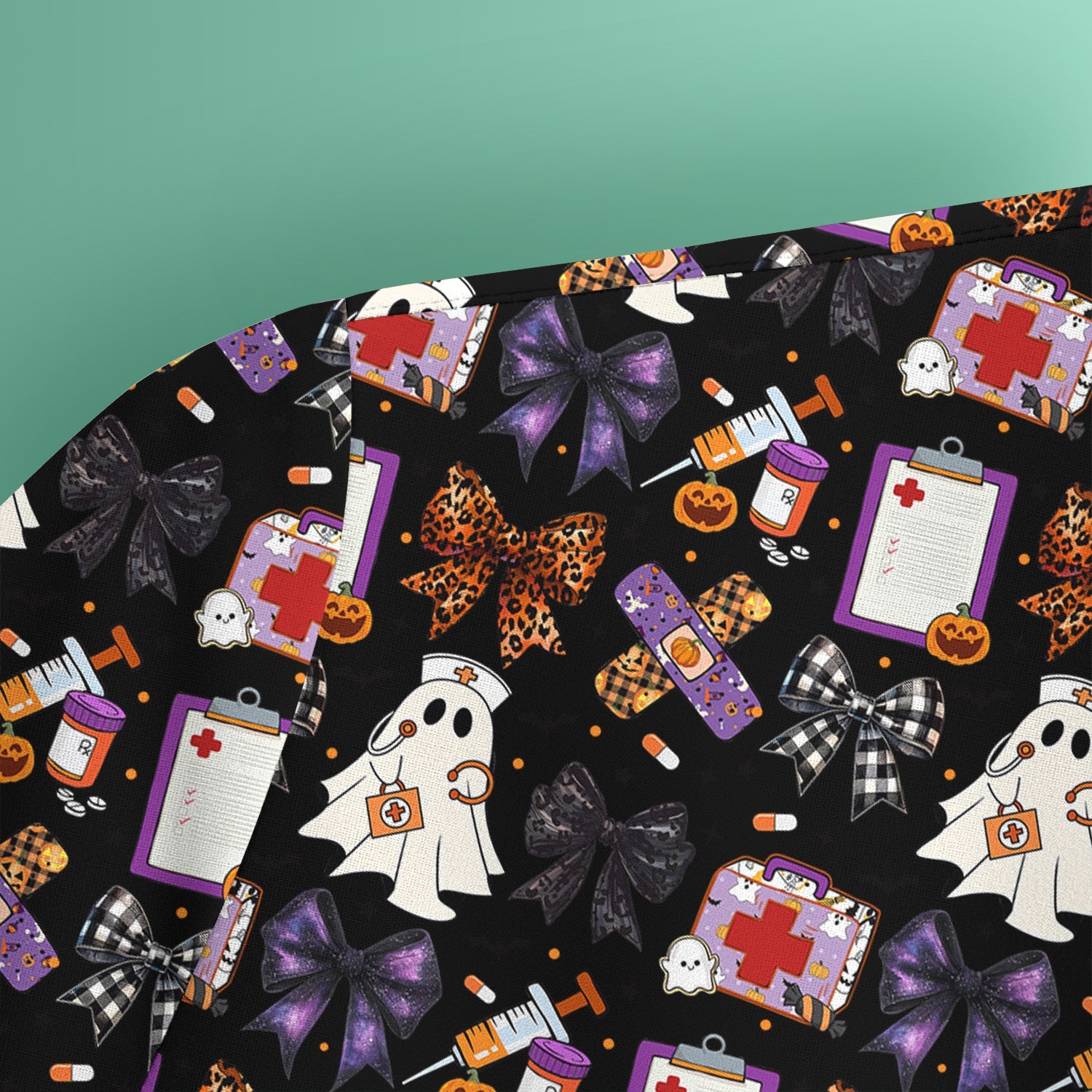 Cute Halloween Shirt for Nurses - Spooky Ghost Pumpkin & Medical Icons Graphic Tee - Gift for RN LPN CNA