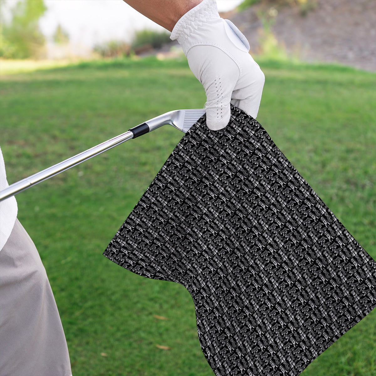 Miniature Schnauzer Golf Towels, Retro Schnauzer Golf Towel, Crazy Golf Gift For Golfer