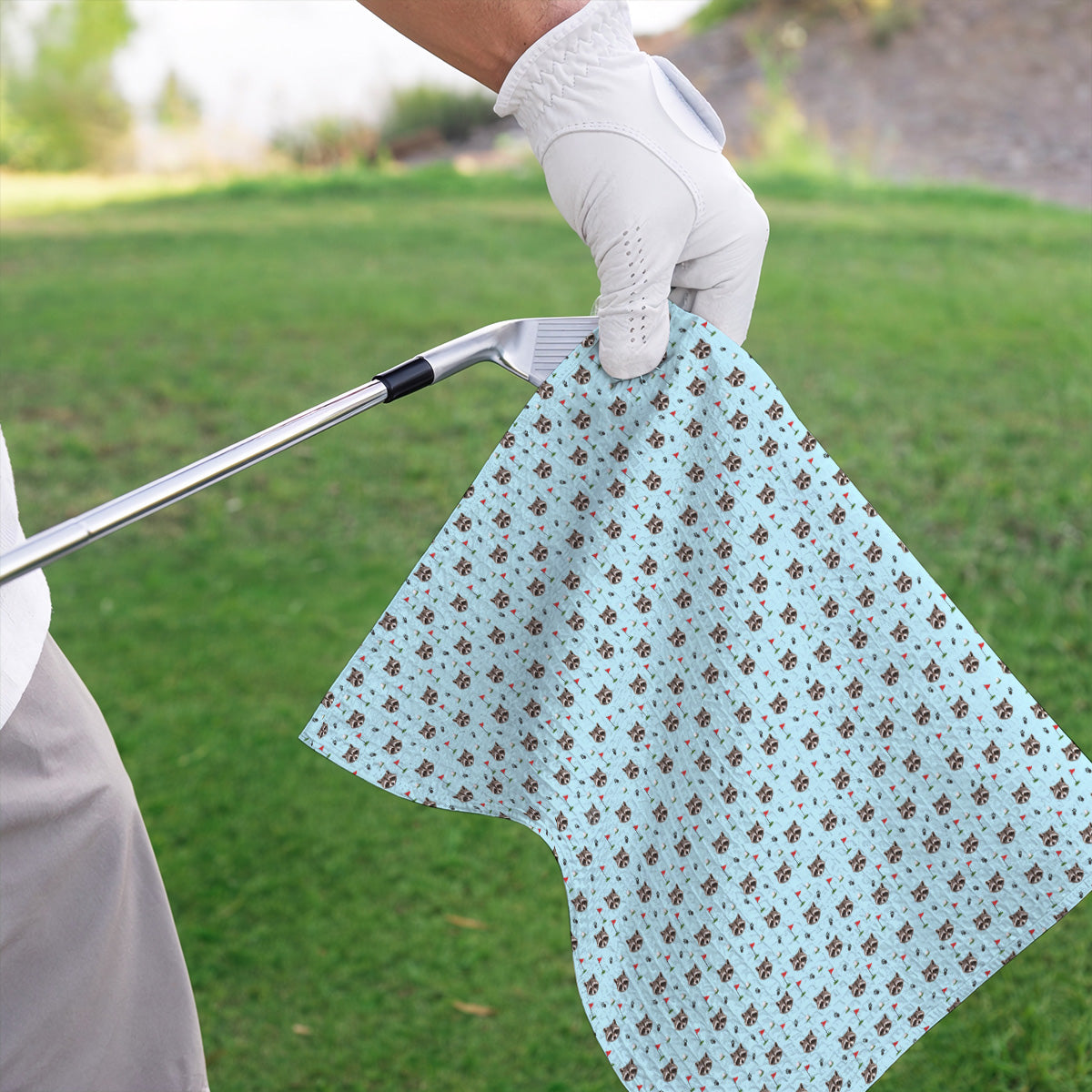 Funny Raccoon Golf Towels, Raccoon Pattern Golf Towel, Golf Gift For Golfers