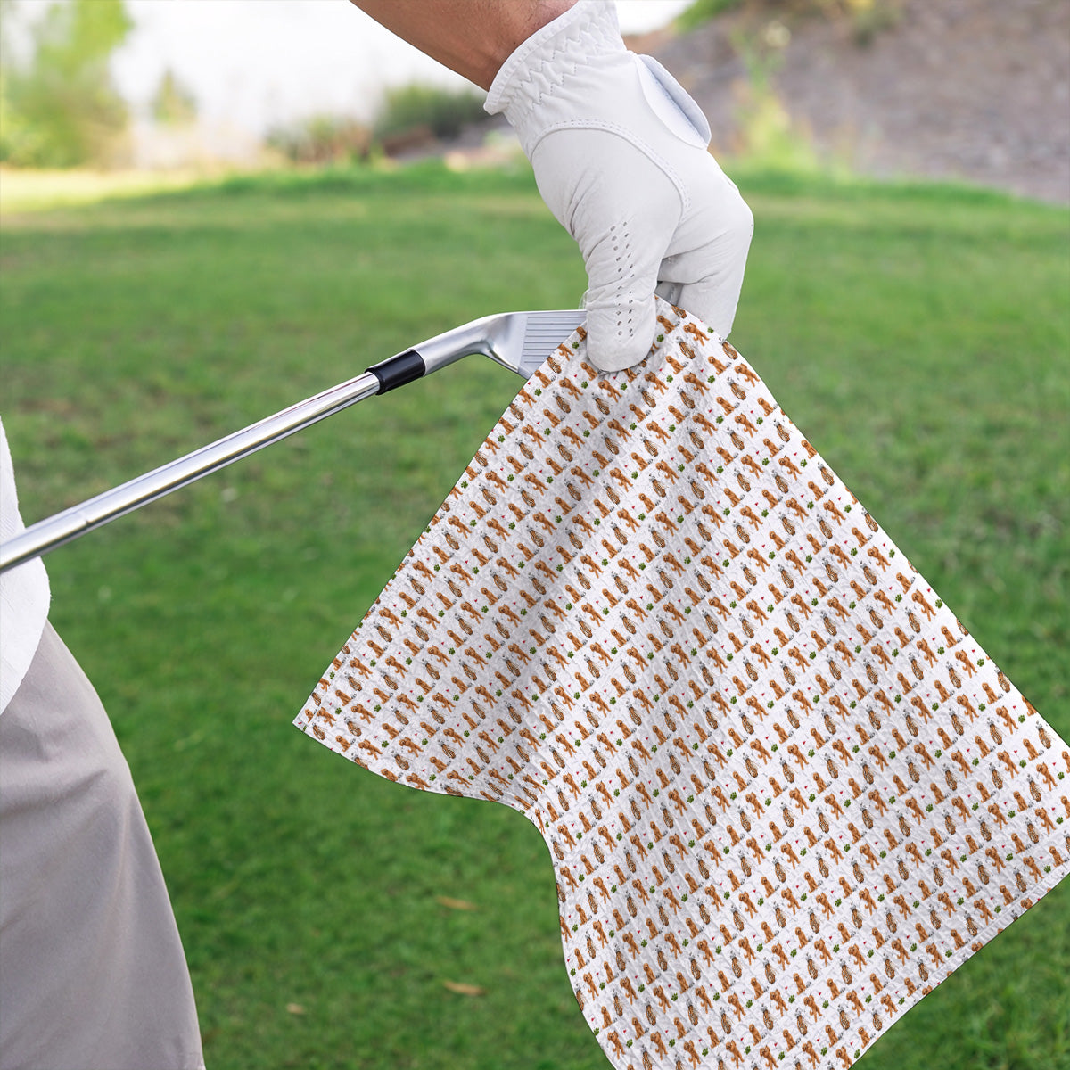 Goldendoodle Golf Towels, Dog Pattern Golf Towel, Funny Golf Gift For Golfers