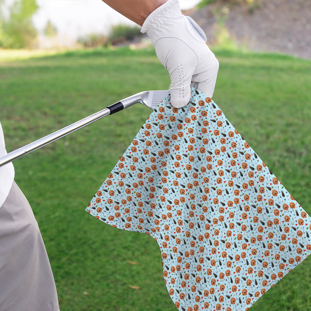 Goldendoodle Golf Towels, Crazy Doodle Dog Pattern Golf Towel, Golf Gift For Golfers