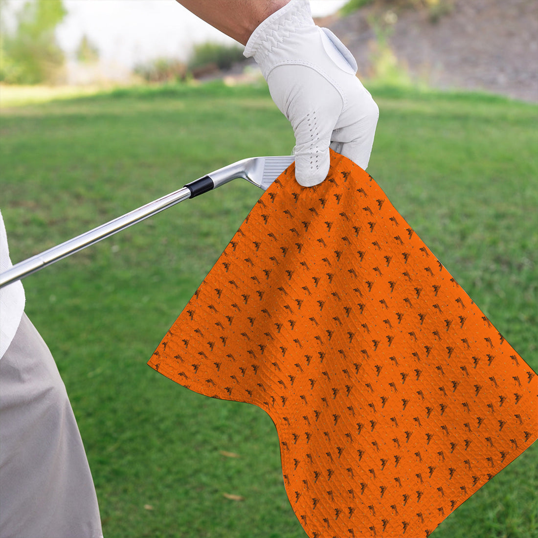 Funny Witch Dachshund Golf Towel, Halloween Wiener Dog Pattern Golf Towels, Golf Gift for Golfer