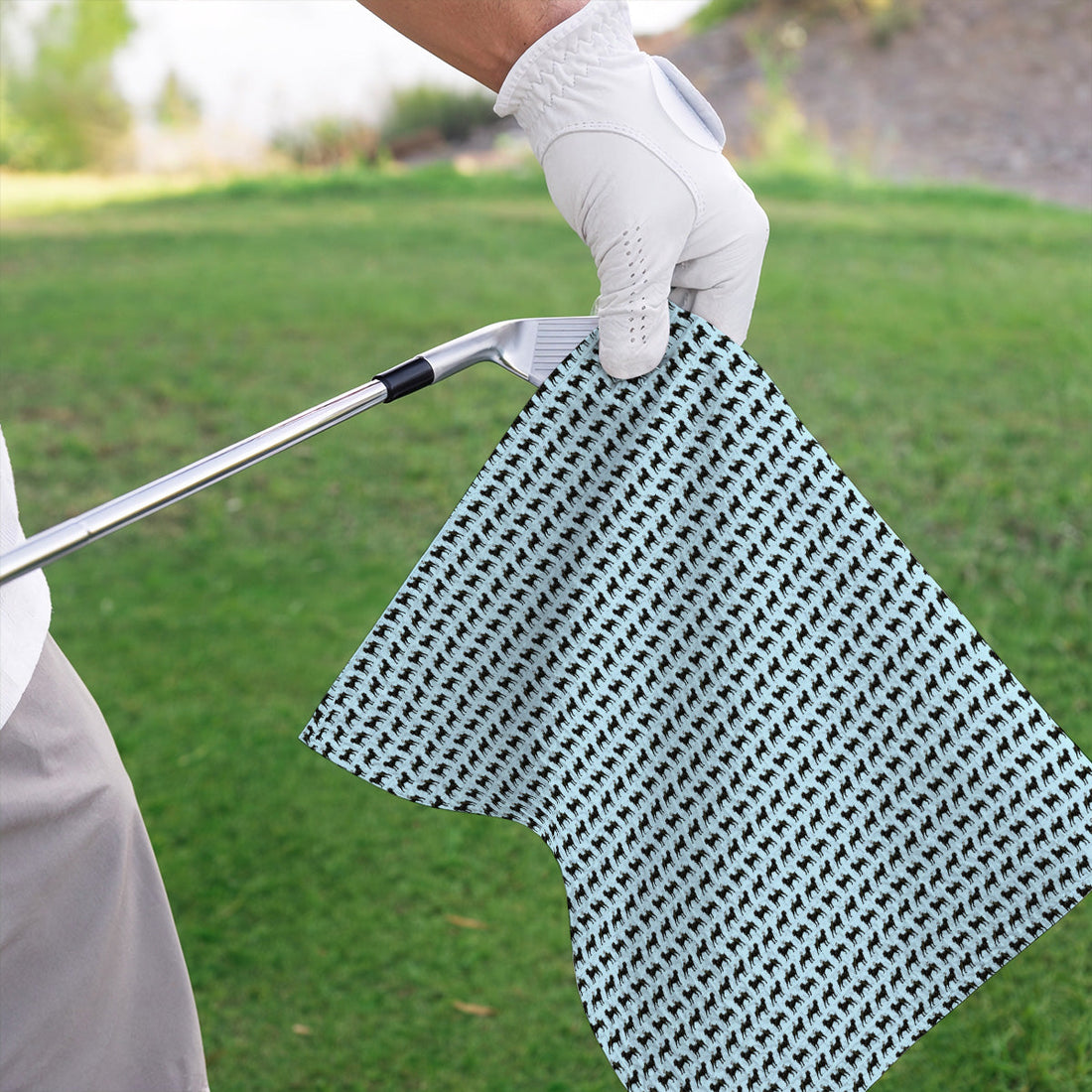 Cane Corso Pattern Golf Towels, Black Cane Corso Golf Towels for Dog Lovers, Crazy Golf Gift for Golfers