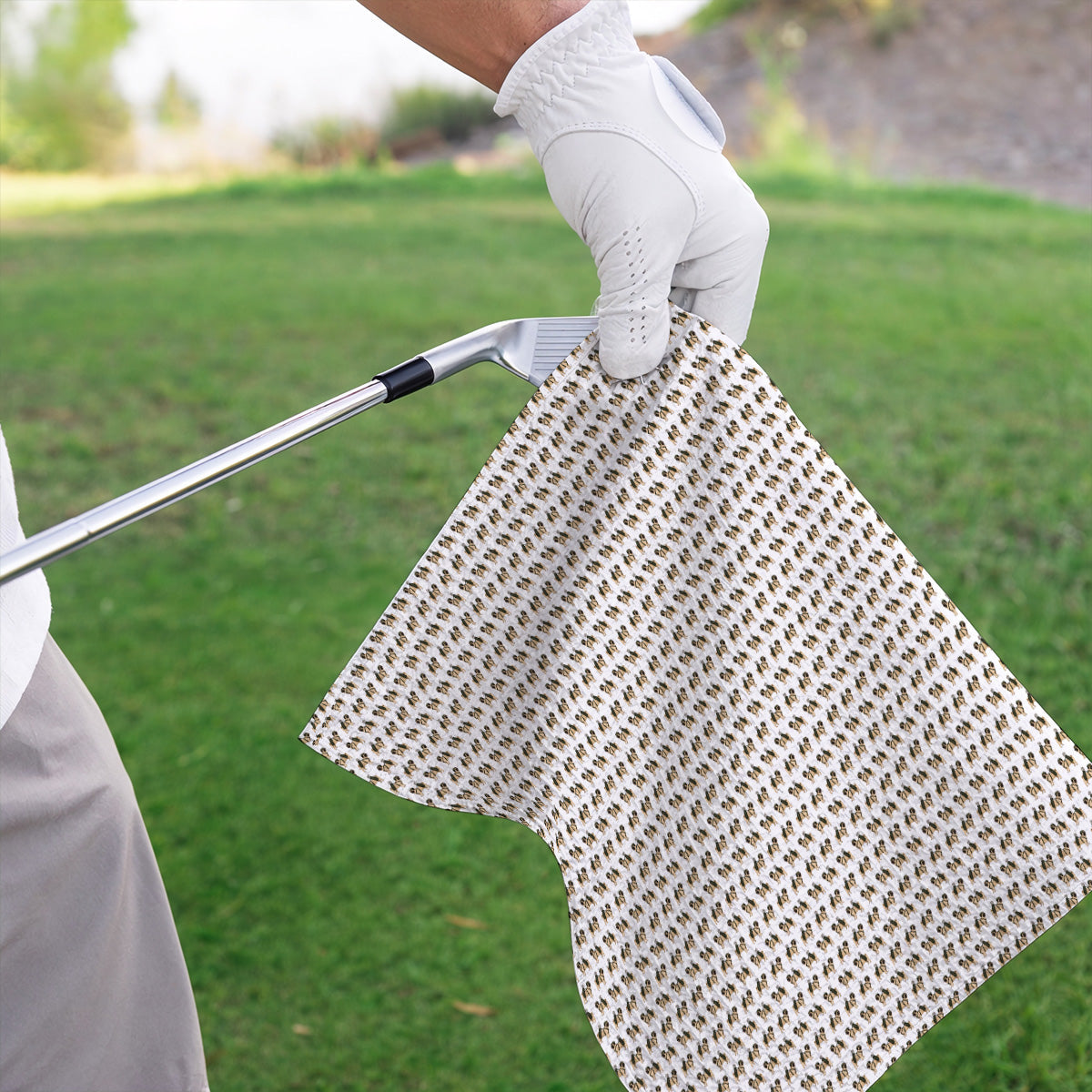 Pug Pattern Golf Towel, Funny Pug Golf Towels, Dog Lover Golf Gift