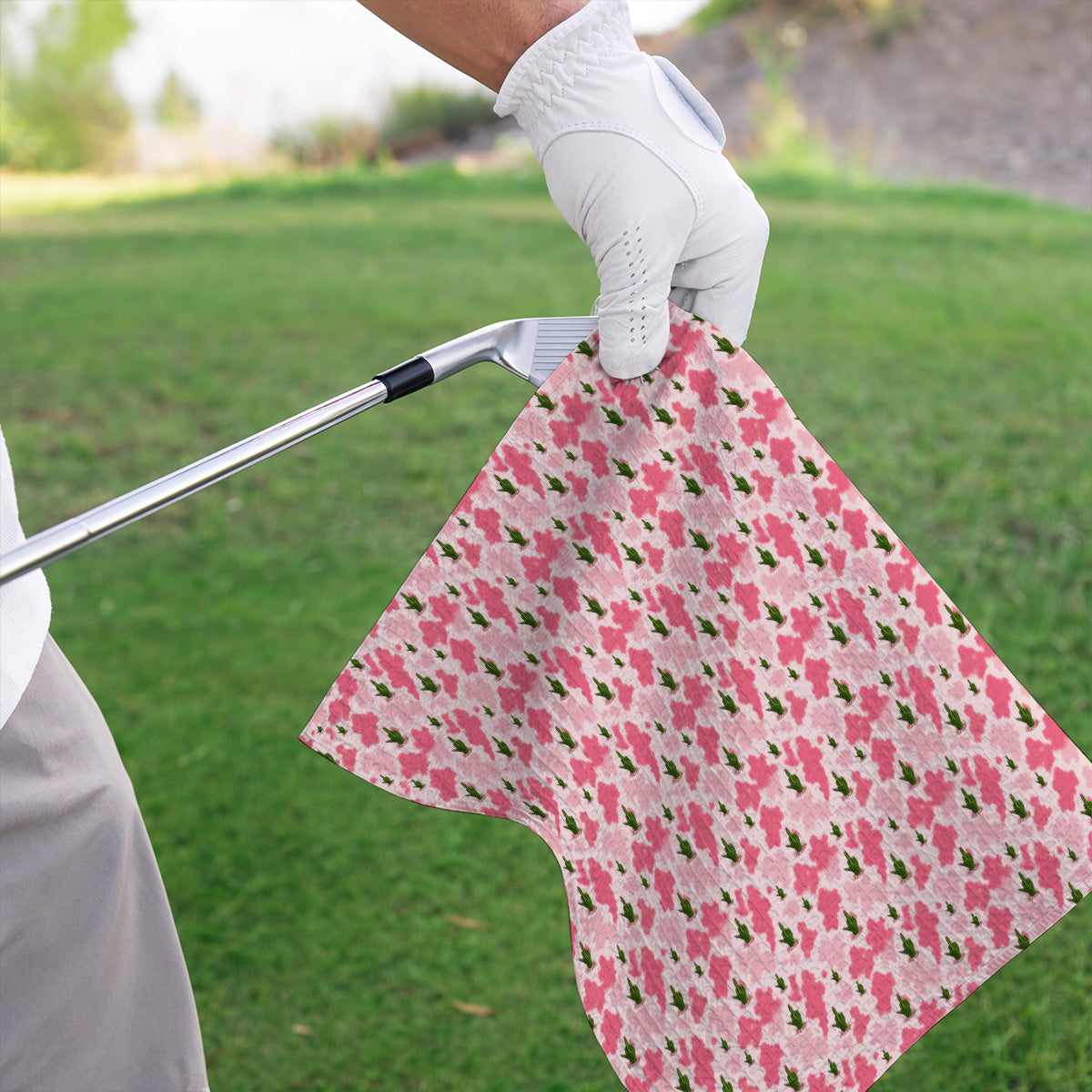 Funny Cowgirl Cactus Golf Towels, Pink Western Pattern Golf Towel, Cute Cowgirl Golf Gift For Golfers