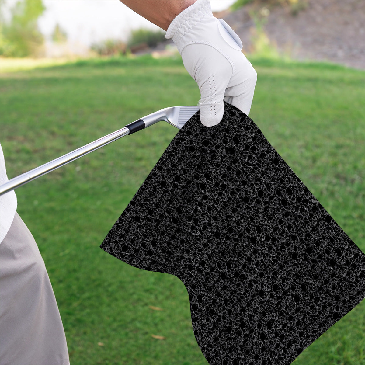 Skull Pattern Golf Towel, Skeleton Print Golf Towels, Unique Golf Gift For Golfer