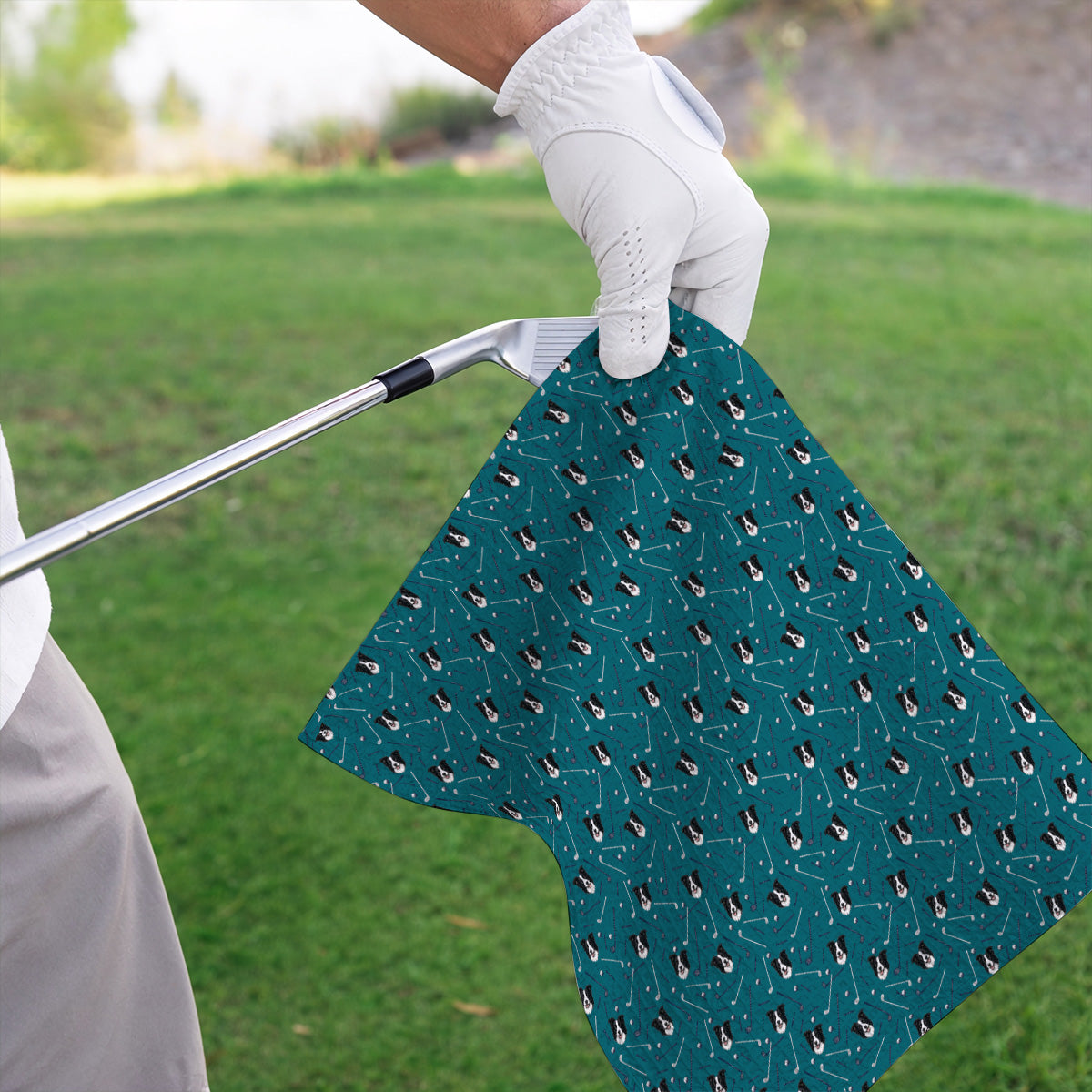 Funny Border Collie Golf Towels, Border Collie Pattern Golf Towel for Dog Lovers, Golf Gift for Golfer
