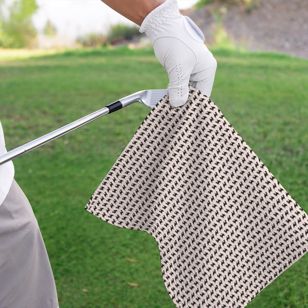 Miniature Schnauzer Golf Cart Towels, Funny Golf Schnauzer Pattern Golf Towel, Gift For Golf Lovers