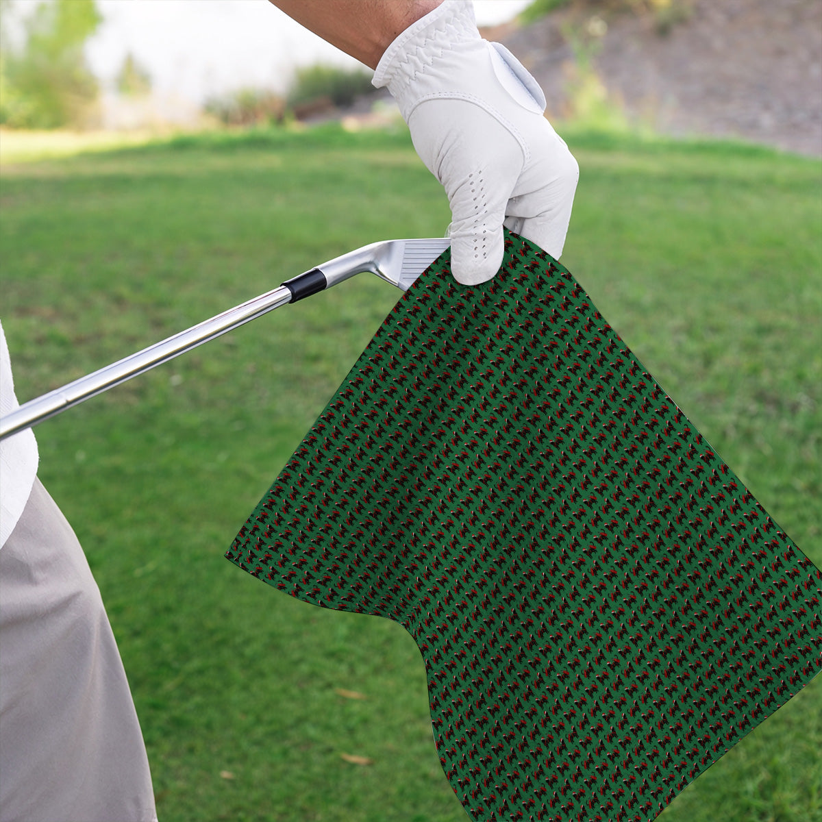 Black Cat Christmas Golf Towels, Crazy Cats Golf Towel For Xmas Holiday, Golf Gift For Cat Loving Golfer