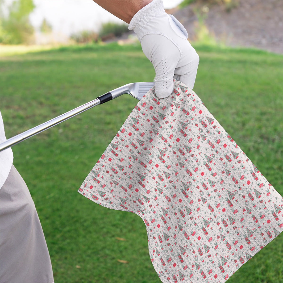 French Bulldog Christmas Golf Towels, Festive Dog Golf Pattern Towel, Funny Xmas Golf Gift for Golfers