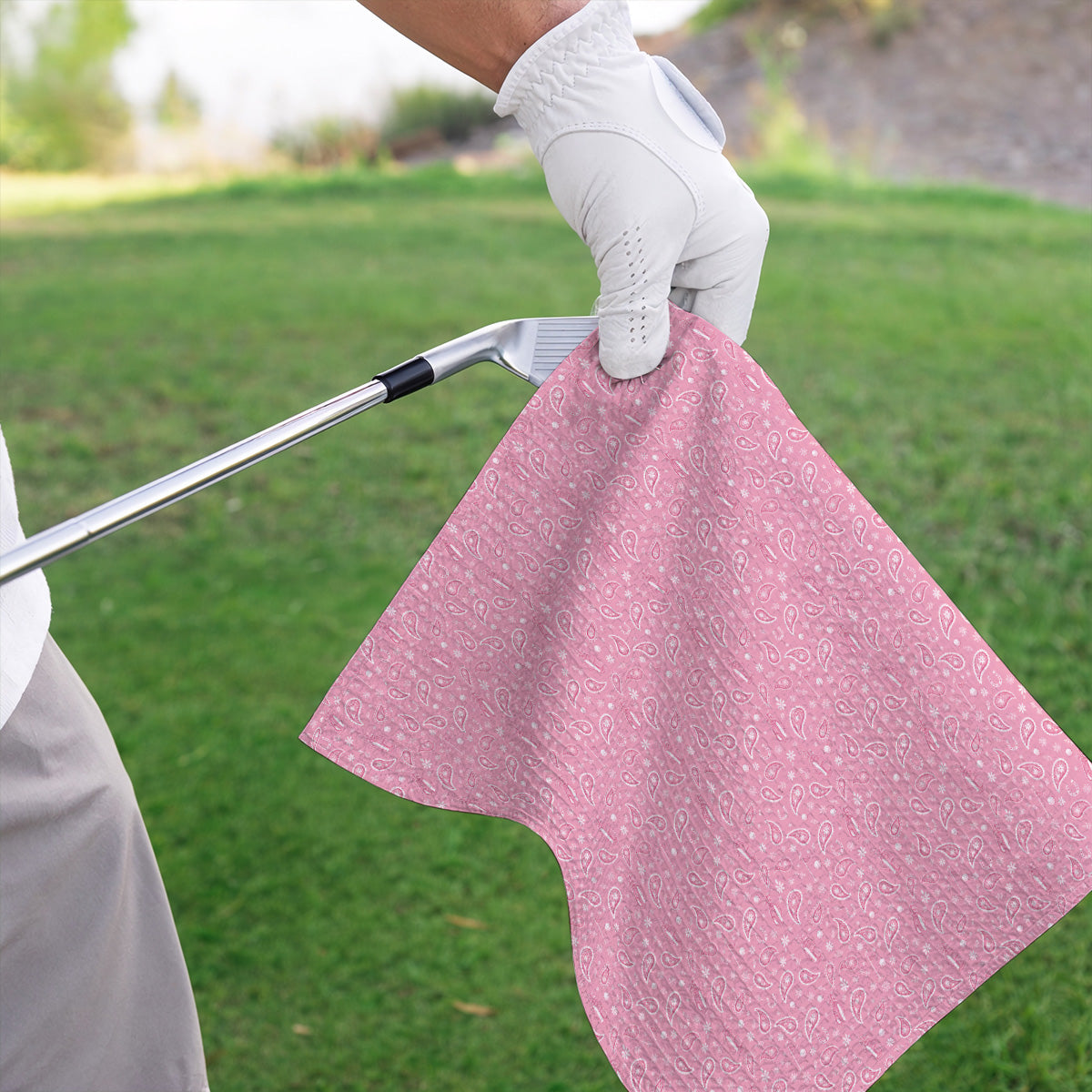 Cowgirl Paisley Pattern Golf Towels, Pink Western Golf Towel, Cute Paisley Golf Gift For Golfers