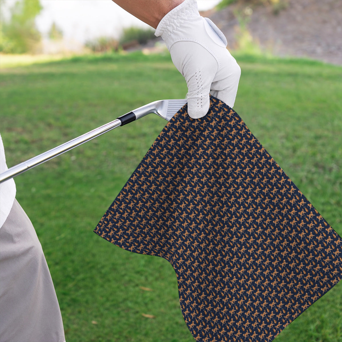 Goldendoodle Golf Towels, Doodle Dog Pattern Golf Towel, Funny Golf Gift For Dog Lovers