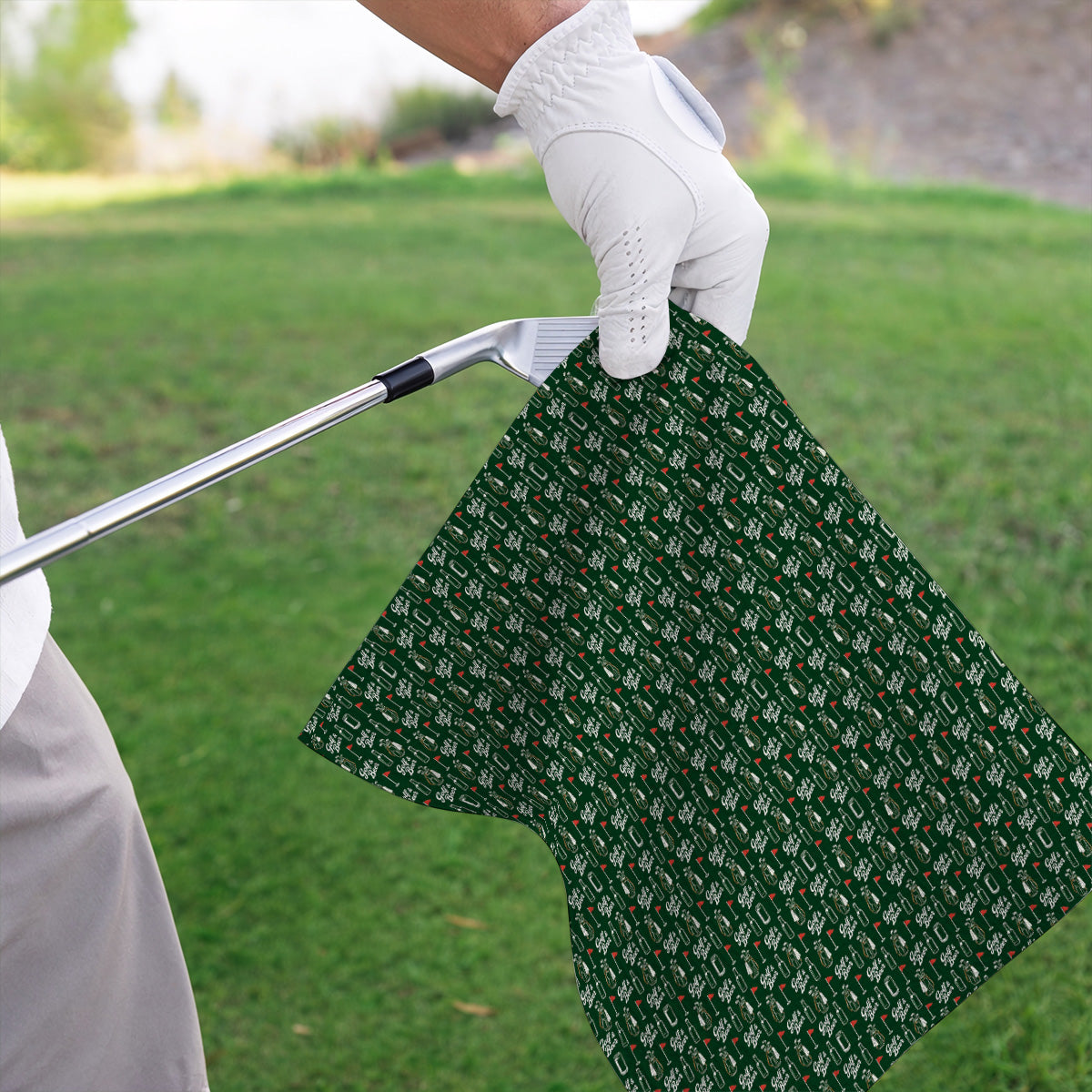 Crazy Golf & Beer Towels, Golf Bag And Beer Bottle Pattern Golf Towel, Golf Gift For Beer Lovers