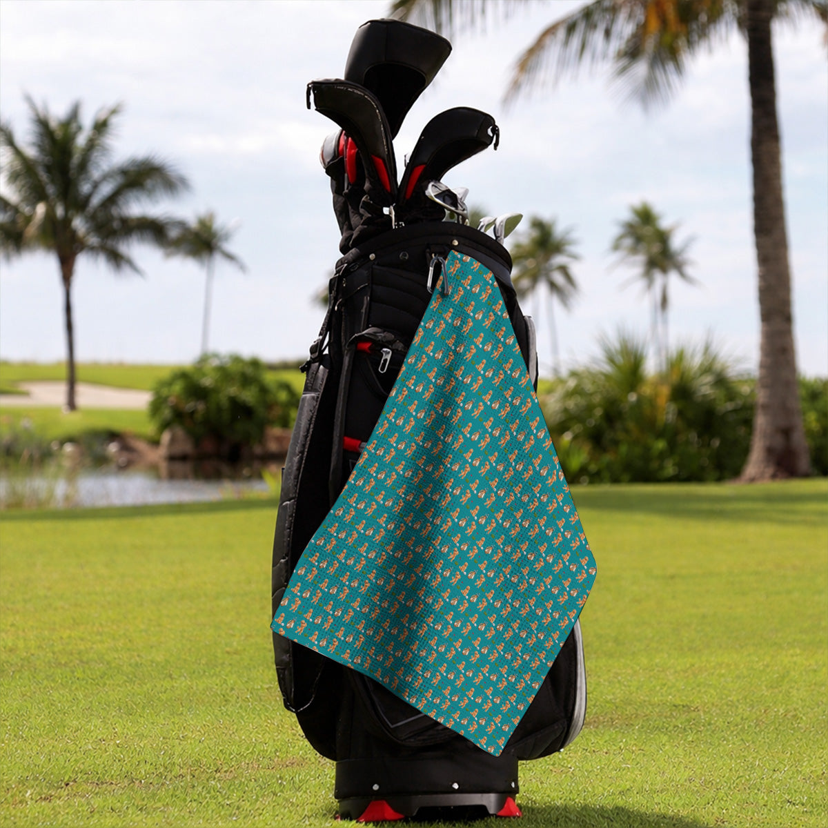 Goldendoodle Golf Towels, Dog Pattern Golf Towel, Funny Golf Gift For Golfers