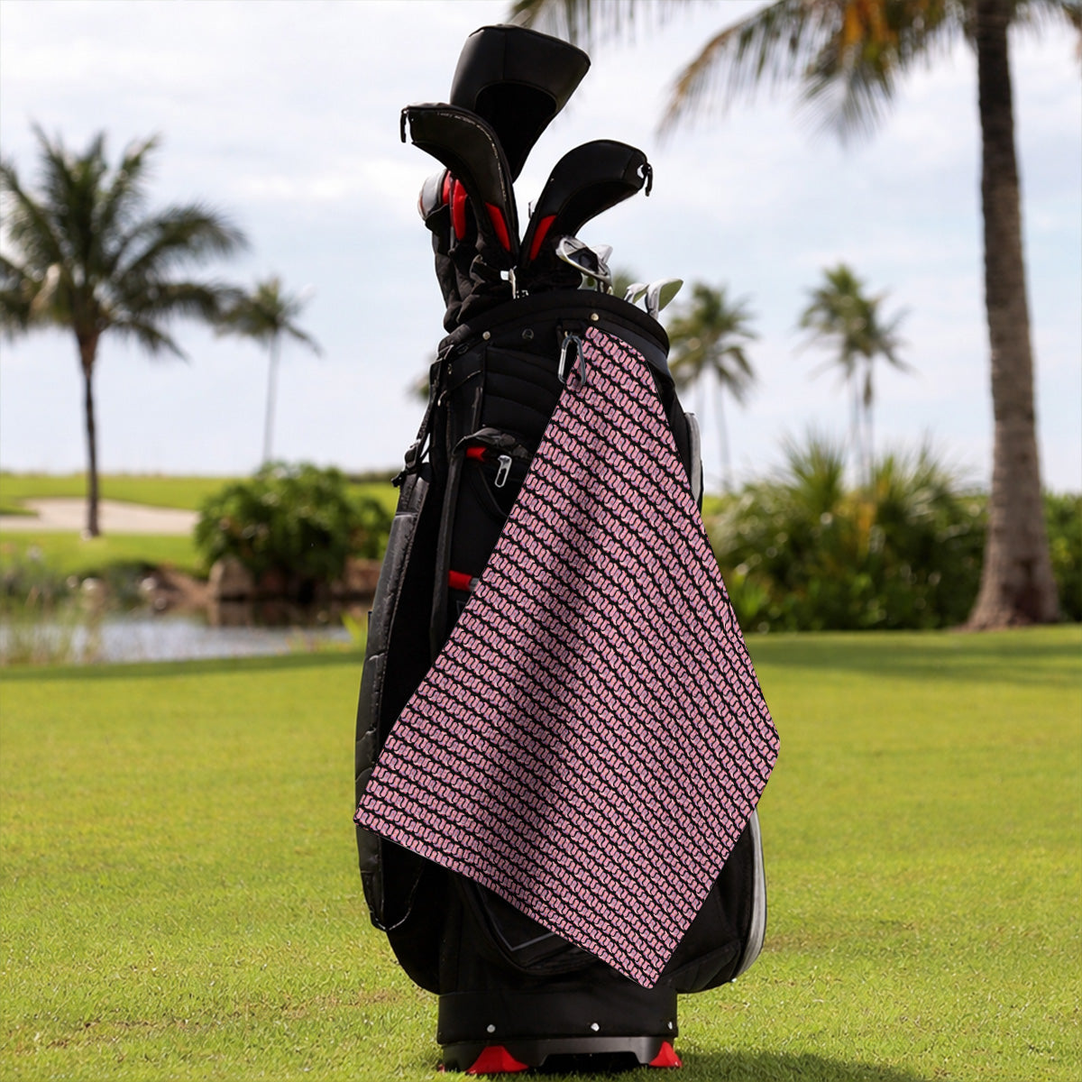 Pink Cowgirl Golf Towels, Western Cowboy Boots Pattern Golf Towel, Crazy Golf Gift For Golfers