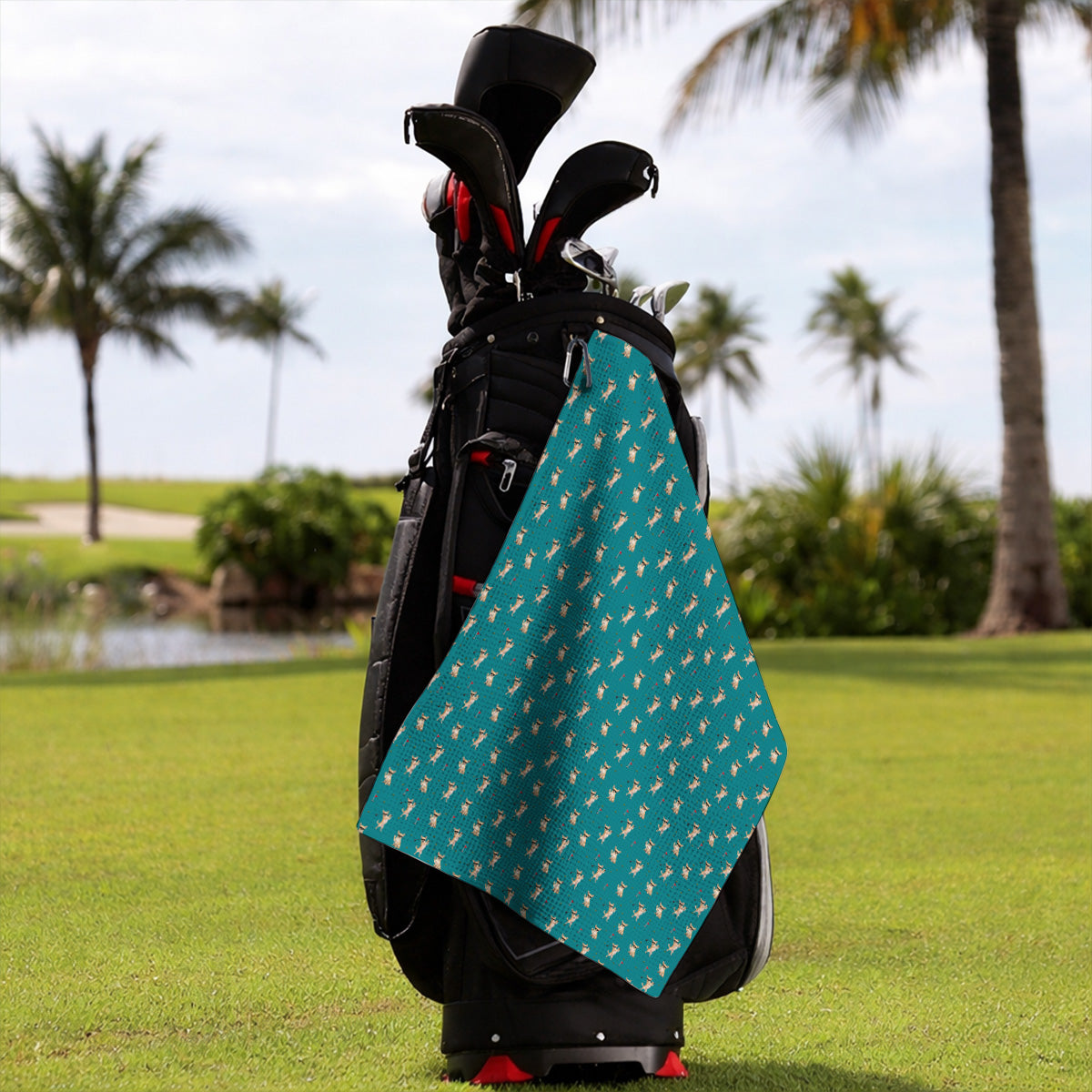 Funny Chihuahua Golf Towel, Cute Chihuahua Golf Pattern Towels for Dog Lovers, Crazy Golf Gift For Golfer