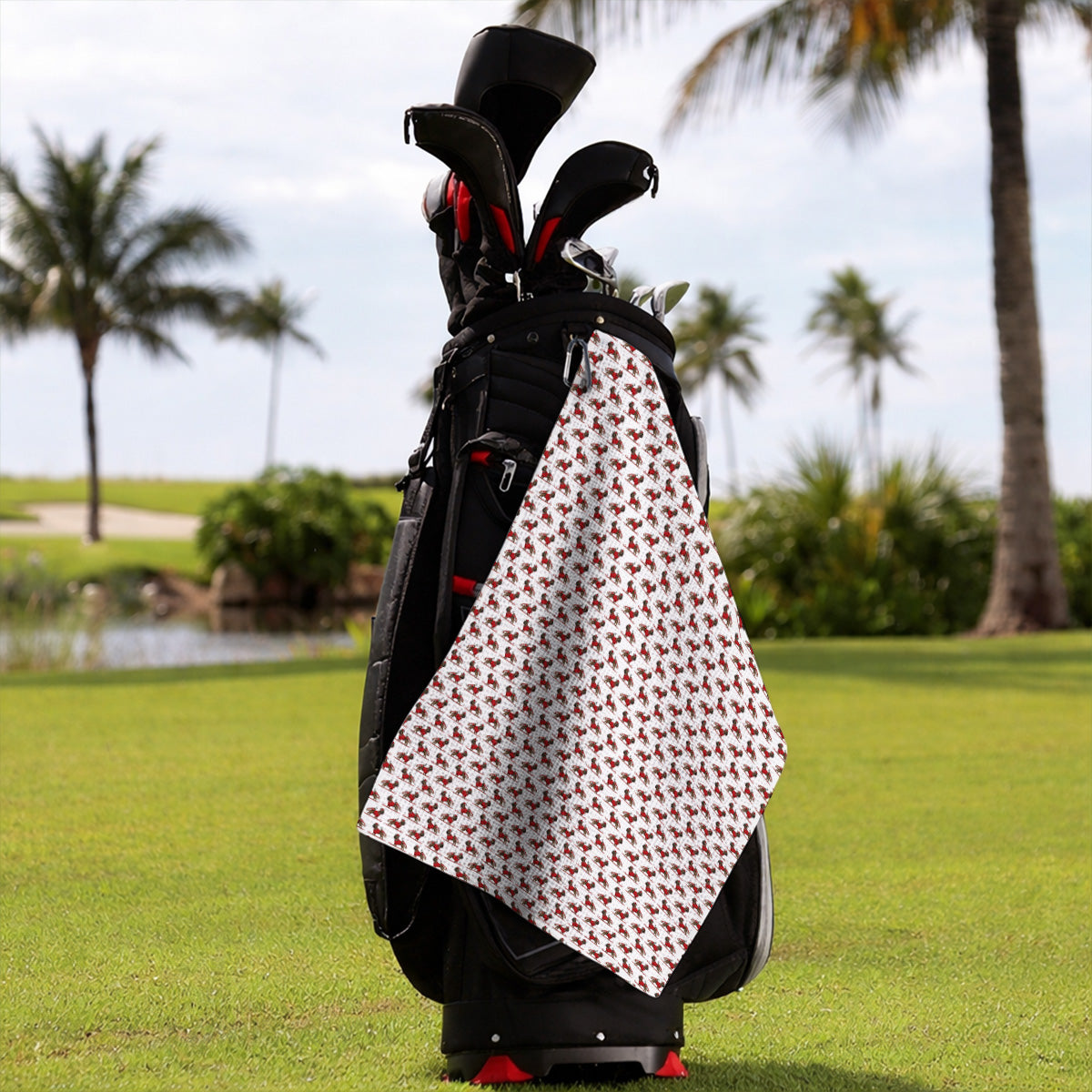 French Bulldog Holiday Golf Towels, Christmas Dog Pattern Golf Towel, Festive Golf Gift for Golfers