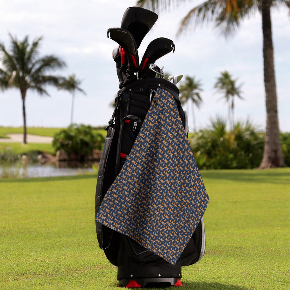 Goldendoodle Golf Towels, Doodle Dog Pattern Golf Towel, Funny Golf Gift For Dog Lovers