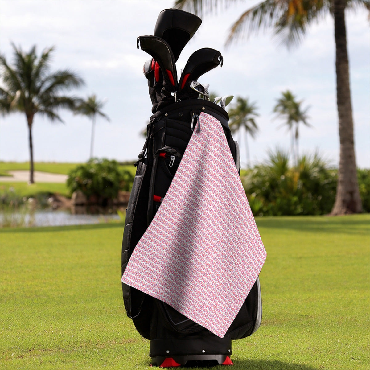 Pink Cowgirl Golf Towels, Western Cowboy Boots Pattern Golf Towel, Crazy Golf Gift For Golfers