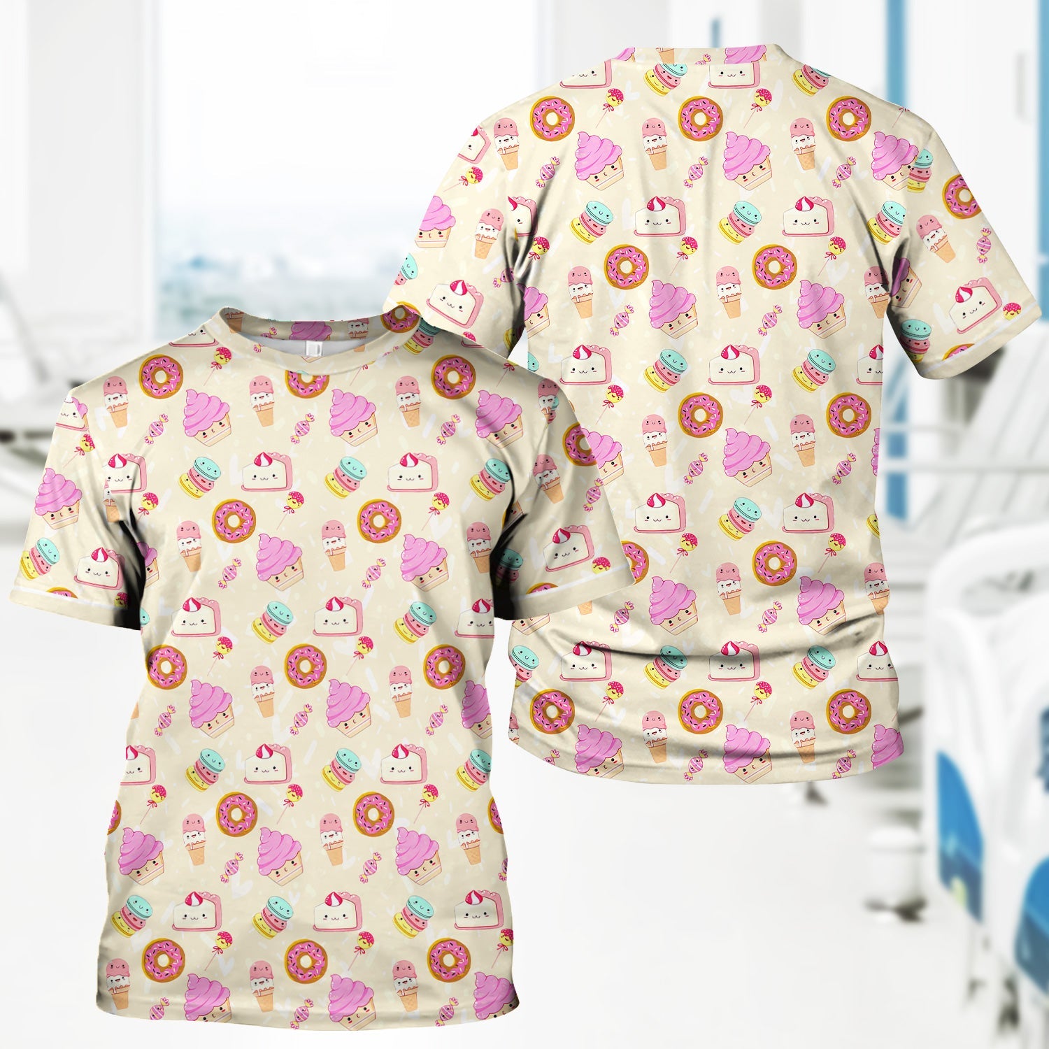 Personalized Ice Cream & Donut Shirt  - Sweet Graphic Tee for Nurses - Gift for RN LPN Healthcare Workers