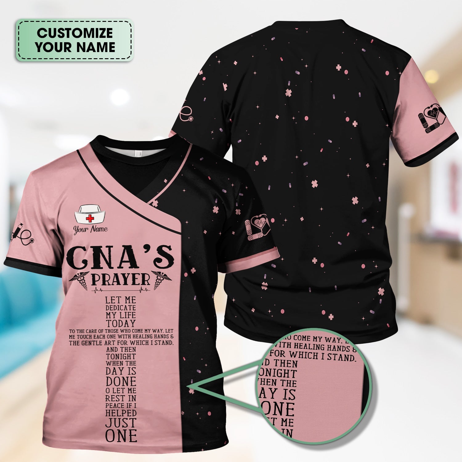 Custom Inspirational Nurse Shirt - CNA's Prayer Graphic Tee - Thoughtful Gift for Healthcare Workers & Nursing Assistants
