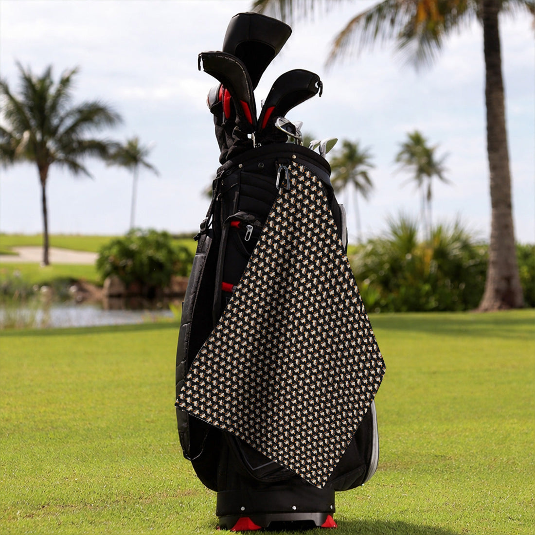 Halloween Golf Towels, Ghost Pattern Golf Towel, Spooky Golf Gift for Golf Lovers