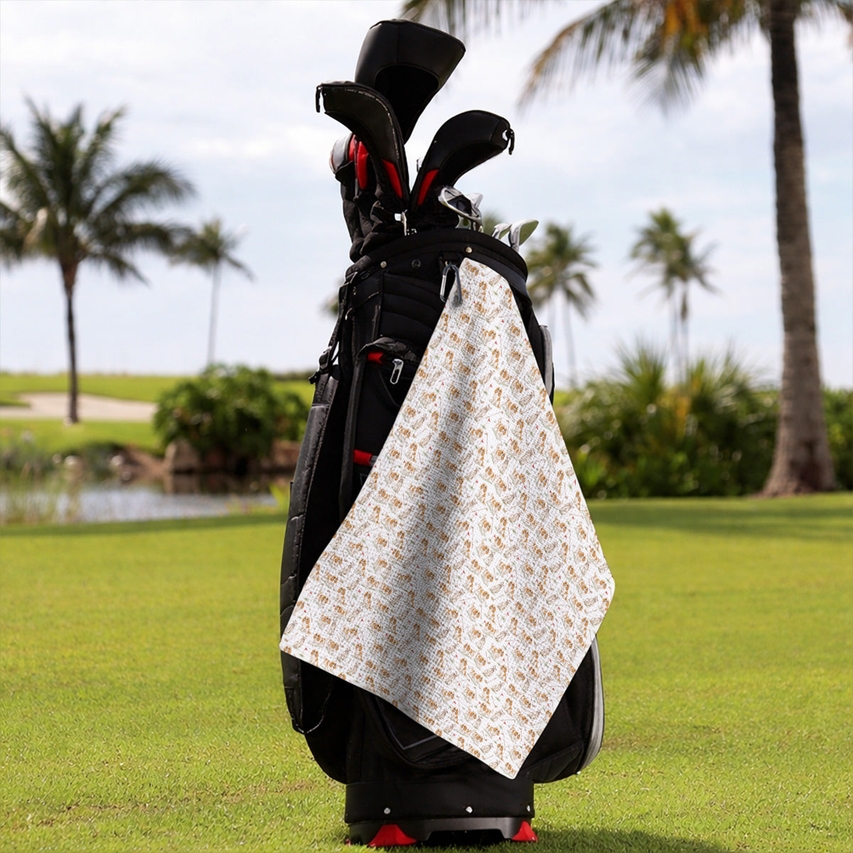 Crazy Cavalier King Charles Spaniel Golf Towel, Funny Cavalier Golf Towels, Golf Gift For Golfer