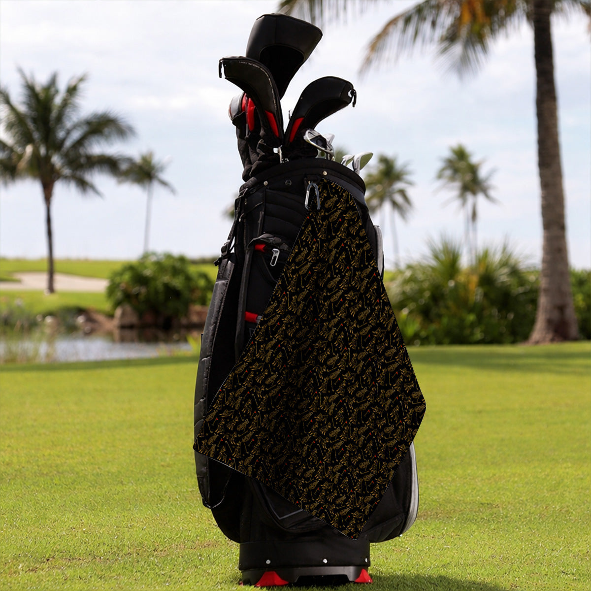 Crazy Doberman Golf Towel, Doberman Pattern Golf Towels, Golf Gift For Golfer