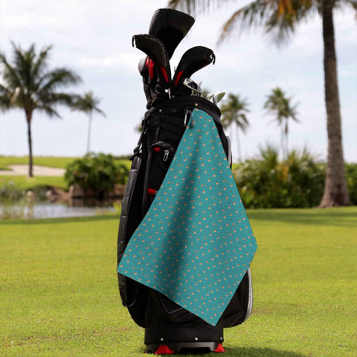 Fall Pattern Golf Towels, Autumn Squirrel Golf Towel, Crazy Golf Gift For Golfer