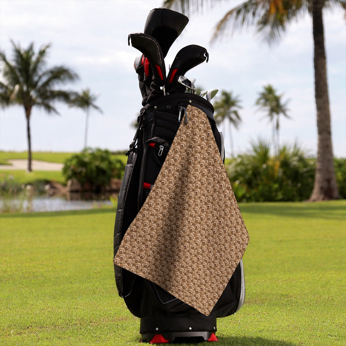 Goldendoodle Golf Towels, Funny Dog Pattern Golf Towel, Golf Gift For Golfers