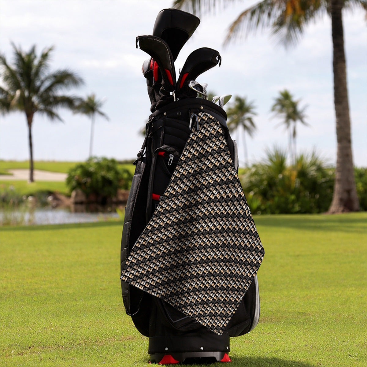 Funny Pug Golf Towels, Pug Pattern Golf Towel For Dog Lovers, Golf Gift For Golfers