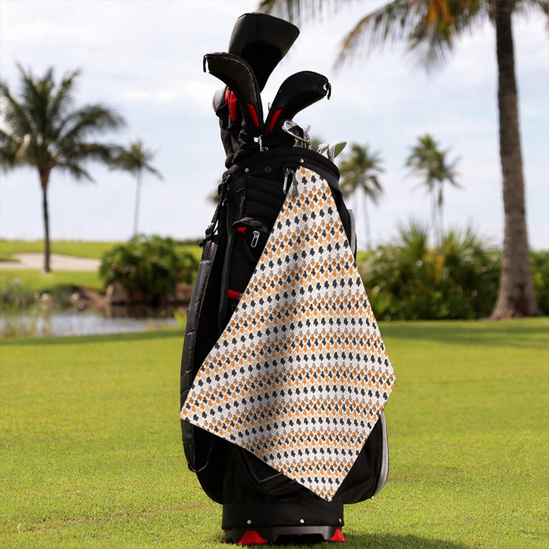 Cute Pomeranian Pattern Golf Towels, Pomeranian Dog Golf Towel, Funny Golf Gift For Golfer